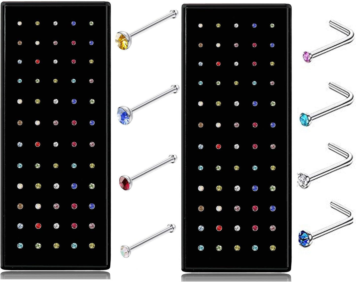 G:120pcs Colourful Cz(20g Straight/L-shape)