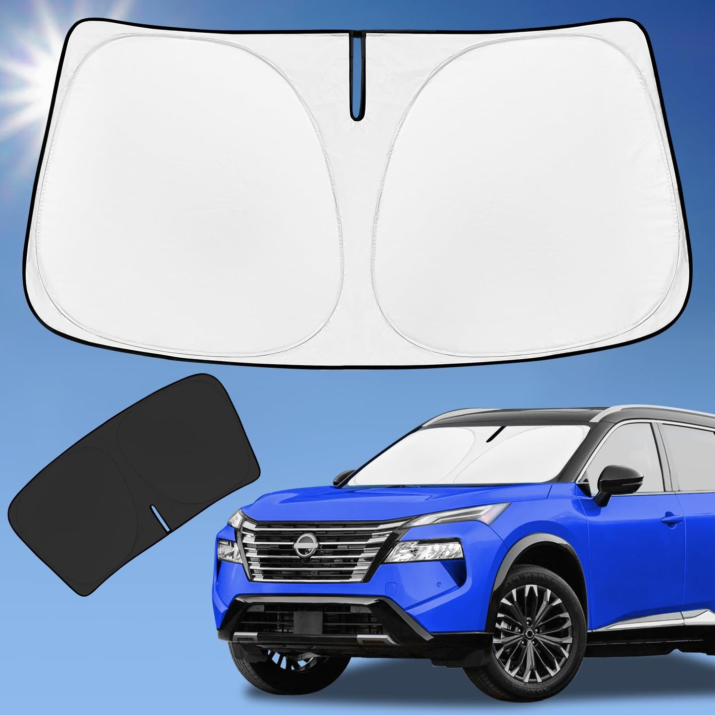 for Toyota Tacoma 2016-2023 2024 2025 2026 Sun Shade Sunshade Windshield Cover - 4 Layers Front Window Shade Custom Fit Tacoma 2Dr 4Dr Pickup Sun Visor 240T Shade Blocks UV Rays Car Accessories