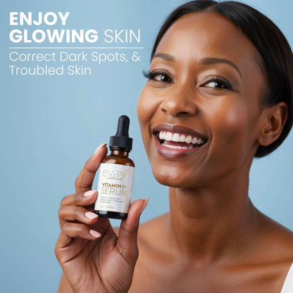 Eva Naturals Vitamin C Serum für das Gesicht – Anti-Aging Dark Spot Remover mit Retinol, Hyaluronsäure, Niacinamid & Salicylsäure – Gesichtsserum für Frauen für klare, glatte, strahlende Haut