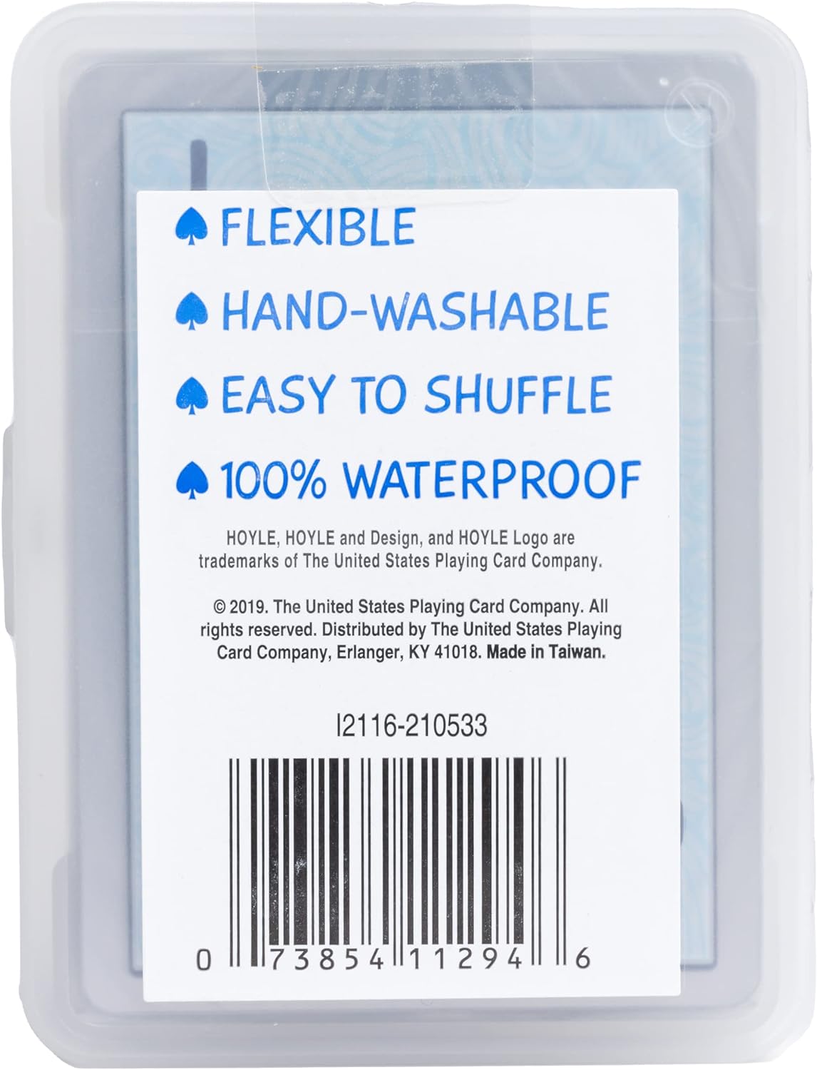 Hoyle Waterproof Playing Cards, Clear Plastic Deck of Cards for Outdoor Card Games, Camping, Beach, Pool & Travel Games (1 Deck)