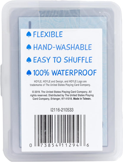 Hoyle Waterproof Playing Cards, Clear Plastic Deck of Cards for Outdoor Card Games, Camping, Beach, Pool & Travel Games (1 Deck)