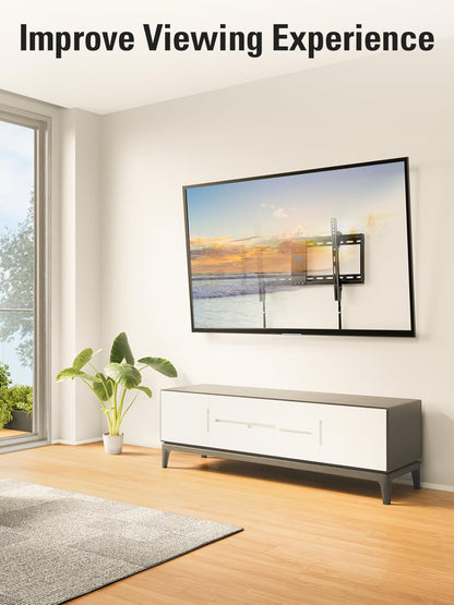 Mounting Dream TV-Wandhalterung für die meisten 37-75-Zoll-Fernseher, universelle neigbare TV-Halterung passend für 16", 18", 24" Ständer mit Tragkraft 132lbs, Max Vesa 600 x 400mm, flache TV-Wandhalterung mit niedrigem Profil
