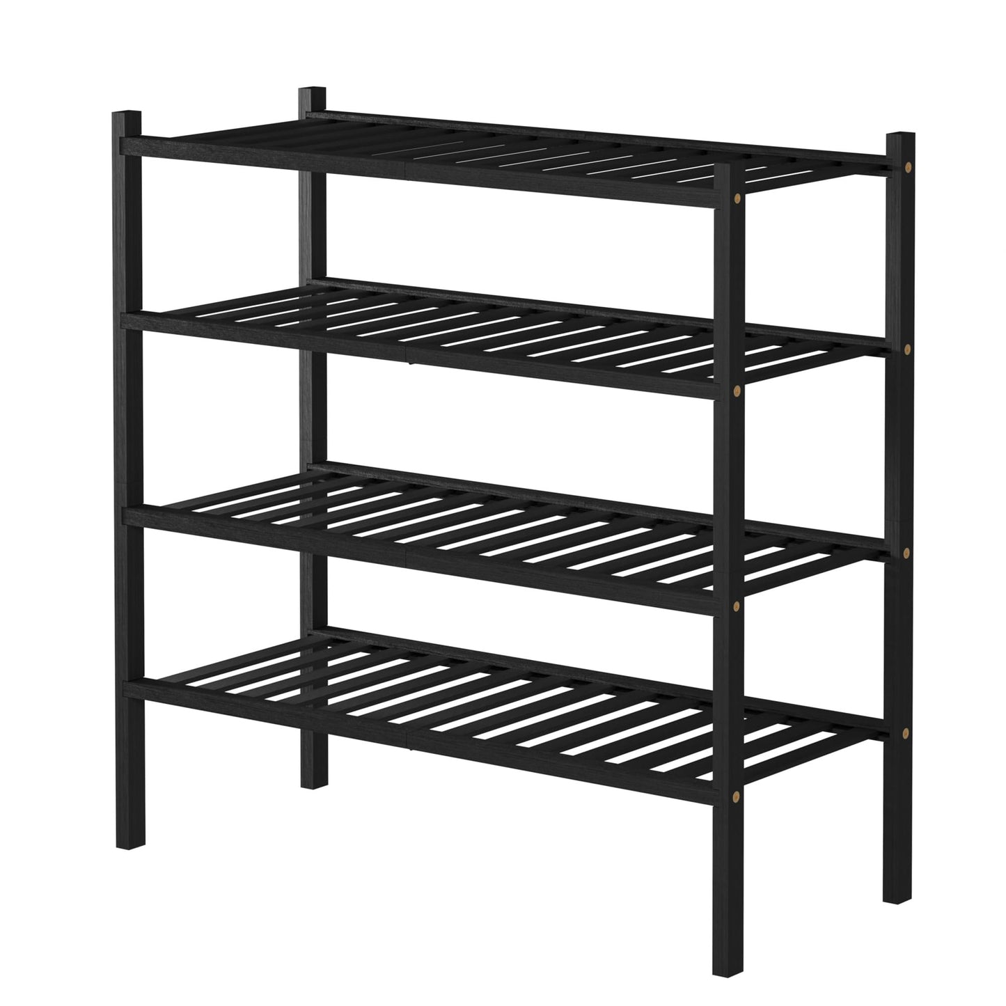 ROMGUAR CRAFT 3 Tier Bamboo Shoe Rack for Closet Free Standing Wood Shoe Shelf Storage Organizer for Entryway Small Space Stackable 27"x11"x20" (Natural)