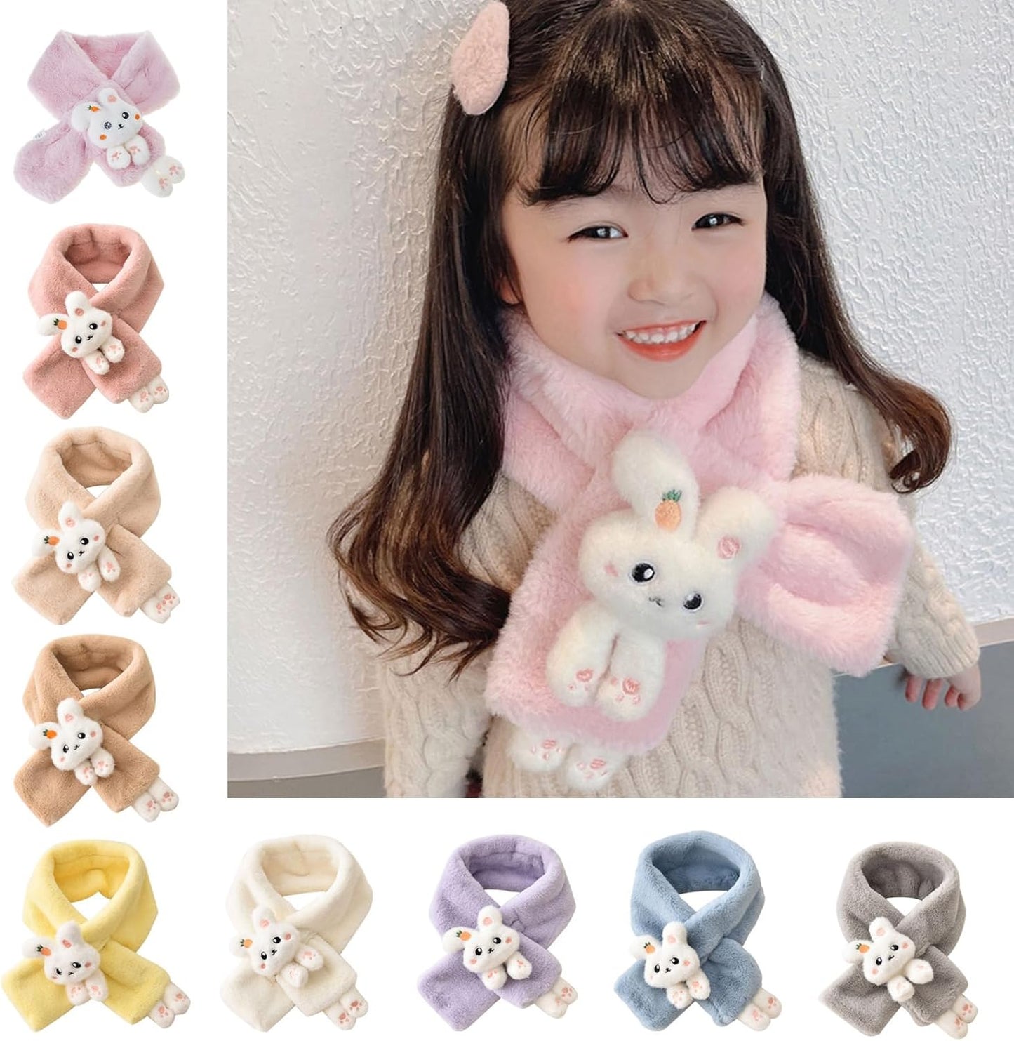 Winter Kinder Teens Cartoon Schal Flauschig Warm Weich Plüschschals Mädchen Jungen Verdicken Baby Outdoor Gehen Schal