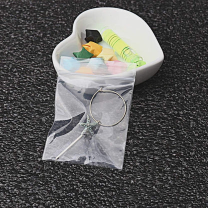 100 kleine Plastiktüten, 5 x 7 cm, wiederverschließbare Zip-Beutel, kleine durchsichtige Plastiktüten für Schmuck, Schrauben, Aufbewahrung
