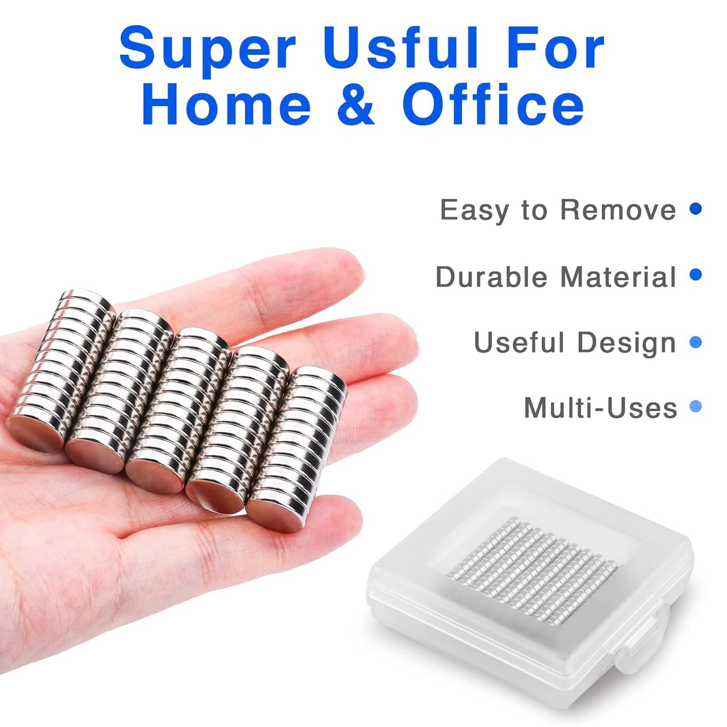 TRYMAG Klein 10x3mm 50 Stück Seltenerdmagnete, 50 Stück Winzige Runde Kühlschrankmagnete für Whiteboard, Kühlschrank, DIY, Küche, Büro