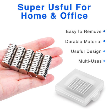 TRYMAG Klein 10x3mm 50 Stück Seltenerdmagnete, 50 Stück Winzige Runde Kühlschrankmagnete für Whiteboard, Kühlschrank, DIY, Küche, Büro