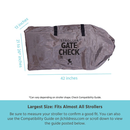 J.L. Childress Gate Check Bag for Single & Some Double Strollers - Travel Bag for Airplane, Fits Most Standard Baby Strollers, Airport Accessories Gate Check, Flying Essentials - Neon Blue
