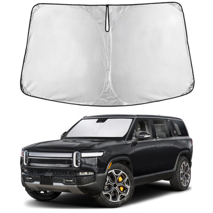 EcoNour Car Windshield Sunshade | Blocks 99% Heat & Keeps Interior Cool | Universal Fits Cars, SUVs, Trucks | Automotive Sun Screen, Visor & Car Accessories for Summer | Medium (64x32 Inches)