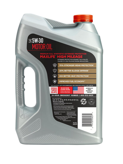 Valvoline MaxLife High Mileage 5W-30 Synthetic Blend Motor Oil 5 Quart