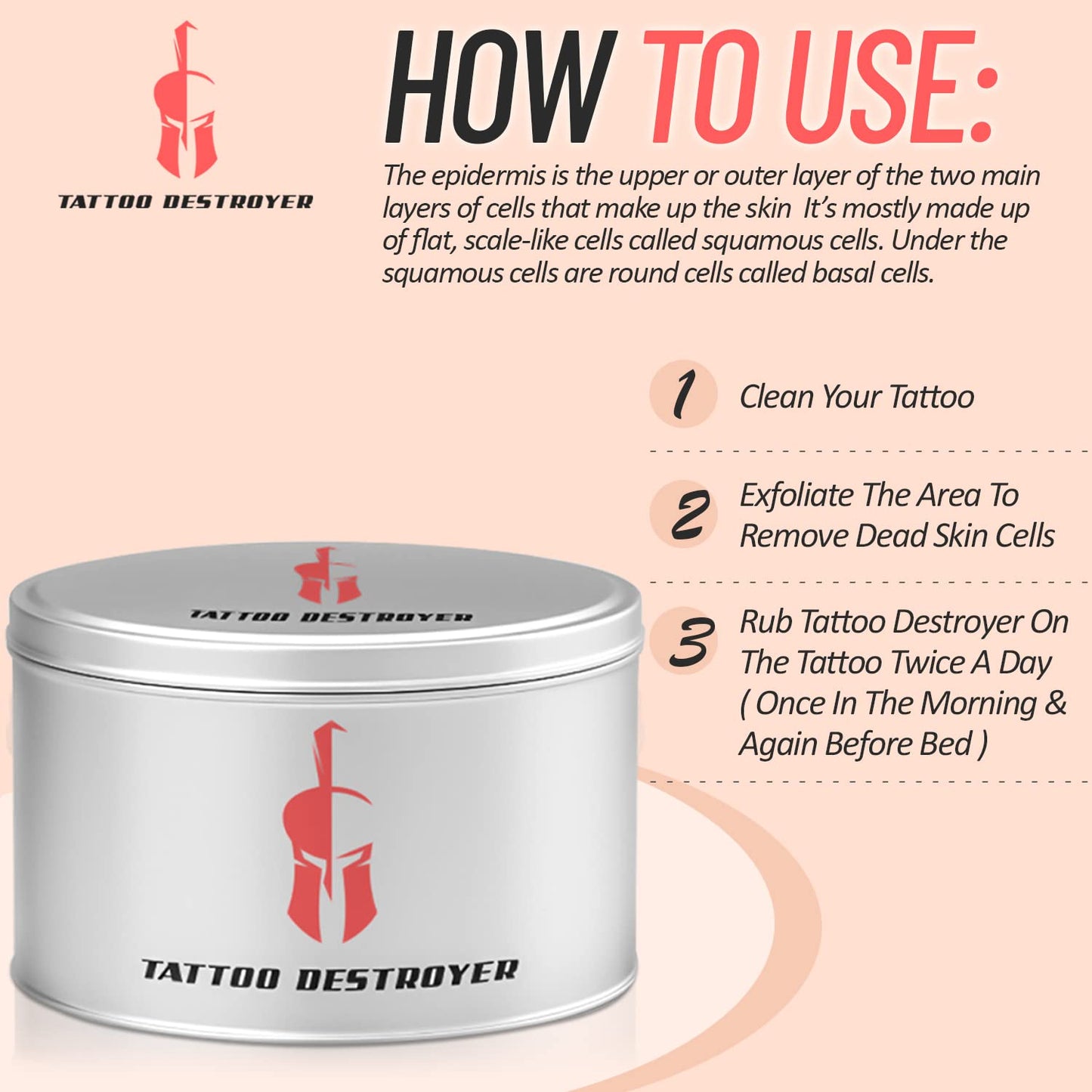 Tattoo Removal Cream Natural Fading system wrecking balm 3 month spartan perform