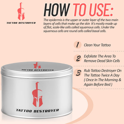 Tattoo Removal Cream Natural Fading system wrecking balm 3 month spartan perform