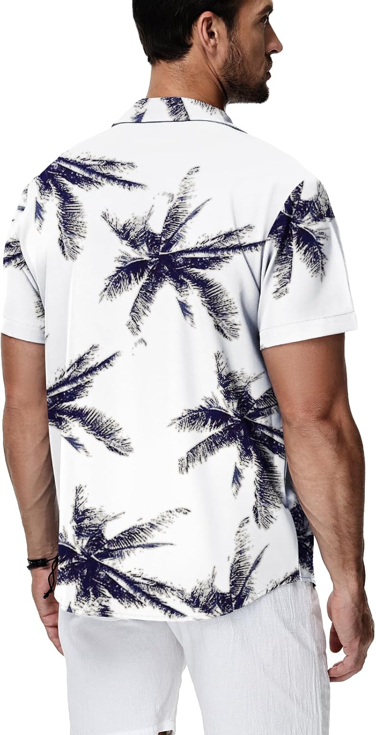 HMIYA Herren Hawaiihemden Kurzarm Button-Up Hemd Herren S-3XL