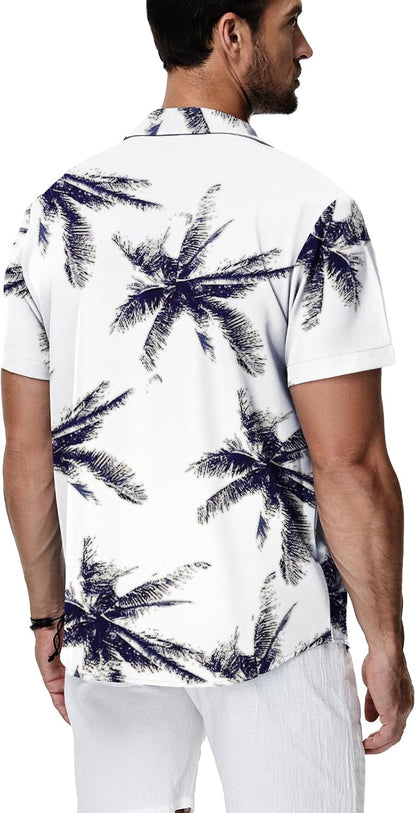 HMIYA Herren Hawaiihemden Kurzarm Button-Up Hemd Herren S-3XL