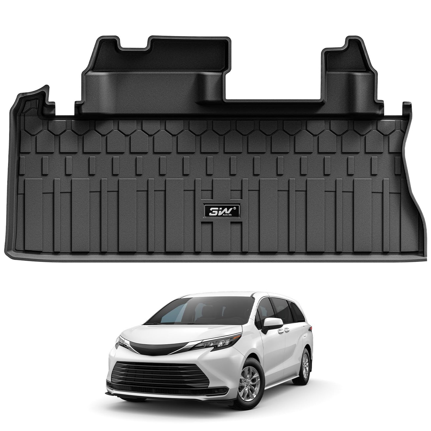 3W Floor Mats for Toyota Tacoma 2024 2025 2026 Double Cab Auto Tran(Not Fit Hybrid & XtraCab), TPE All Weather Custom Fit Floor Liner for Tacoma TRD/SR/SR5/limited Car Liners.
