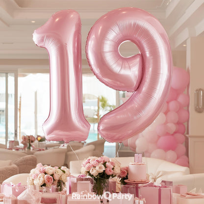 RainbowQ Party 1 Ballon Nummer 40 Zoll für Jungen oder Mädchen Groß Rosa 0-9 Folien-Mylar Großer 1 Zahlenballon Alles Gute zum 1. Geburtstag Party Jubiläumsdekorationen Zubehör