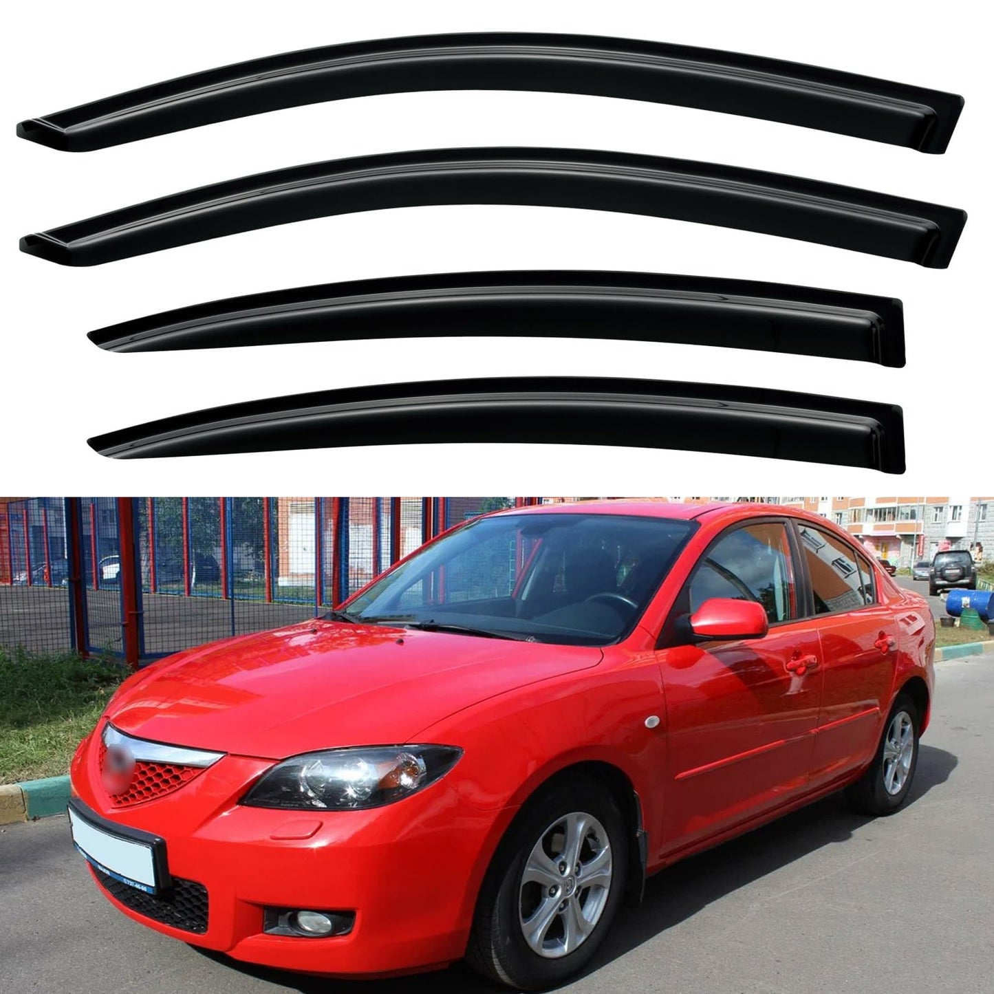 Window Visors Rain Guards for 2015-2026 Ford F150 SuperCrew & 2017-2026 F-150 Raptor F250 F350 F450 F550 Super Duty Crew Cab, Out-Channel Window Vent Deflectors Visors Shades Protectors