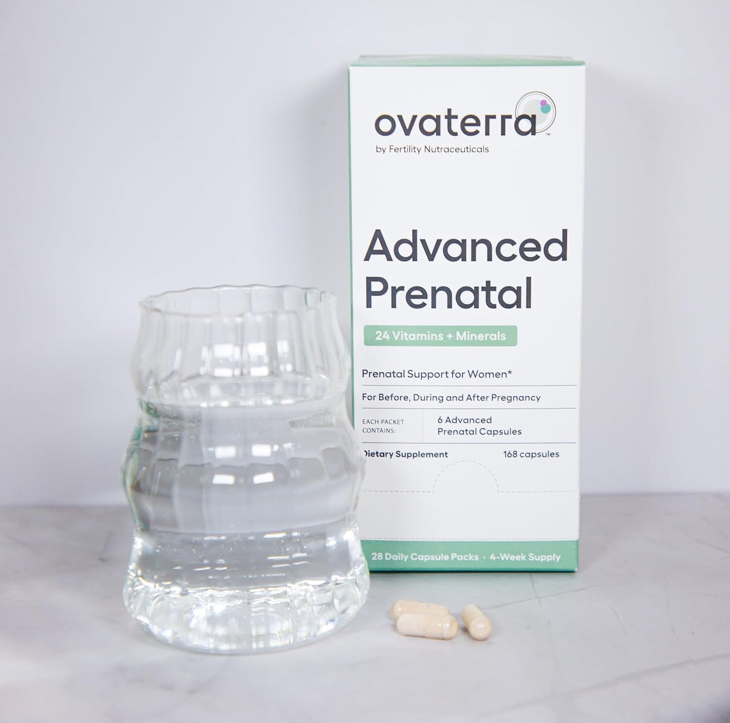 Ovaterra Advanced Prenatal & OvoEnergen CoQ10 Bundle to Support Women Reproductive Health and Egg Health 168 Capsules & 84-100mg Softgel Capsules - 28 Day Supply