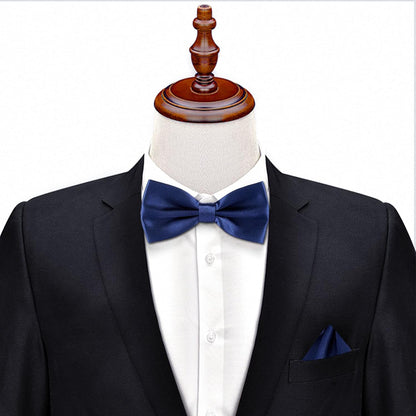 Verstellbare Herren-Fliege, einfarbig, doppelt gefaltet, vorgebunden für Dinner, Hochzeiten, Partys, Business, Bälle