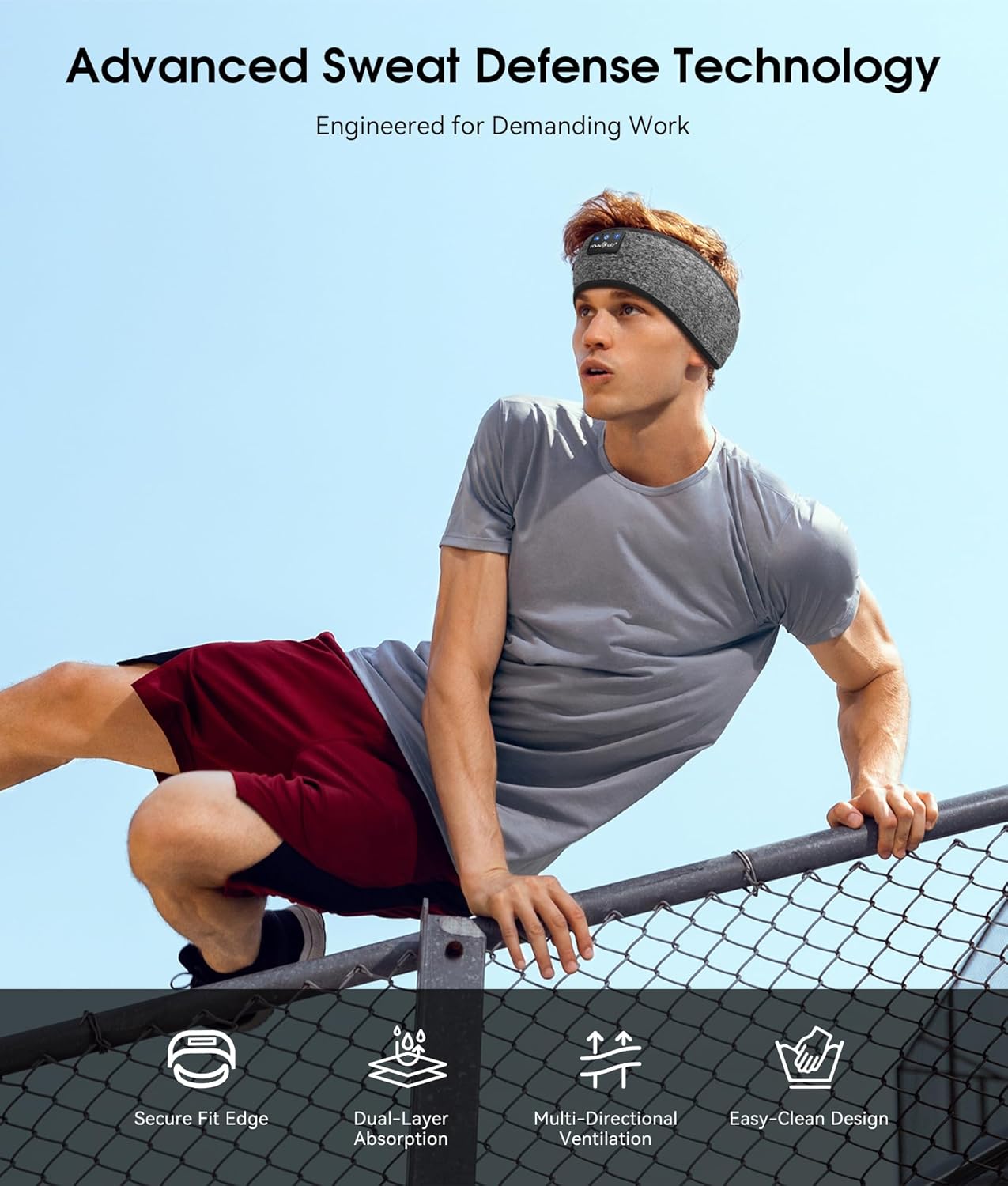 MUSICOZY Bluetooth 5.4 Schlaf-Kopfhörer-Stirnband, kabellose Schlaf-Kopfhörer-Schlafmaske Ohrhörer IPX6 wasserdicht für Seitenschläfer, Training, Laufen, Schlaflosigkeit, Reisen, Yoga, coole Tech-Gadgets, einzigartiges Geschenk