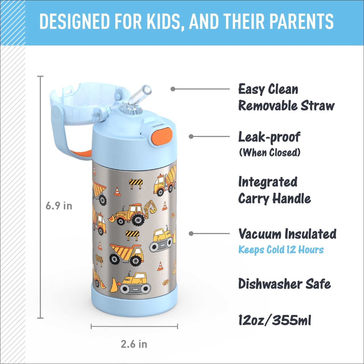 THERMOS FUNTAINER Water Bottle with Straw - A Kid-Friendly Favorite