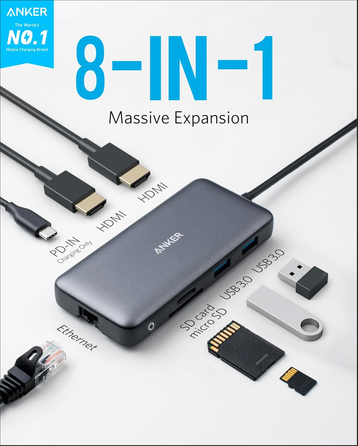 Unlock Your Laptop's Potential with Anker's 8-in-1 USB-C Docking Station