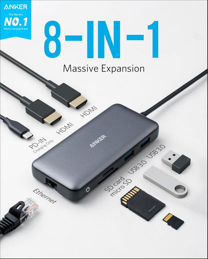 Unlock Your Laptop's Potential with Anker's 8-in-1 USB-C Docking Station