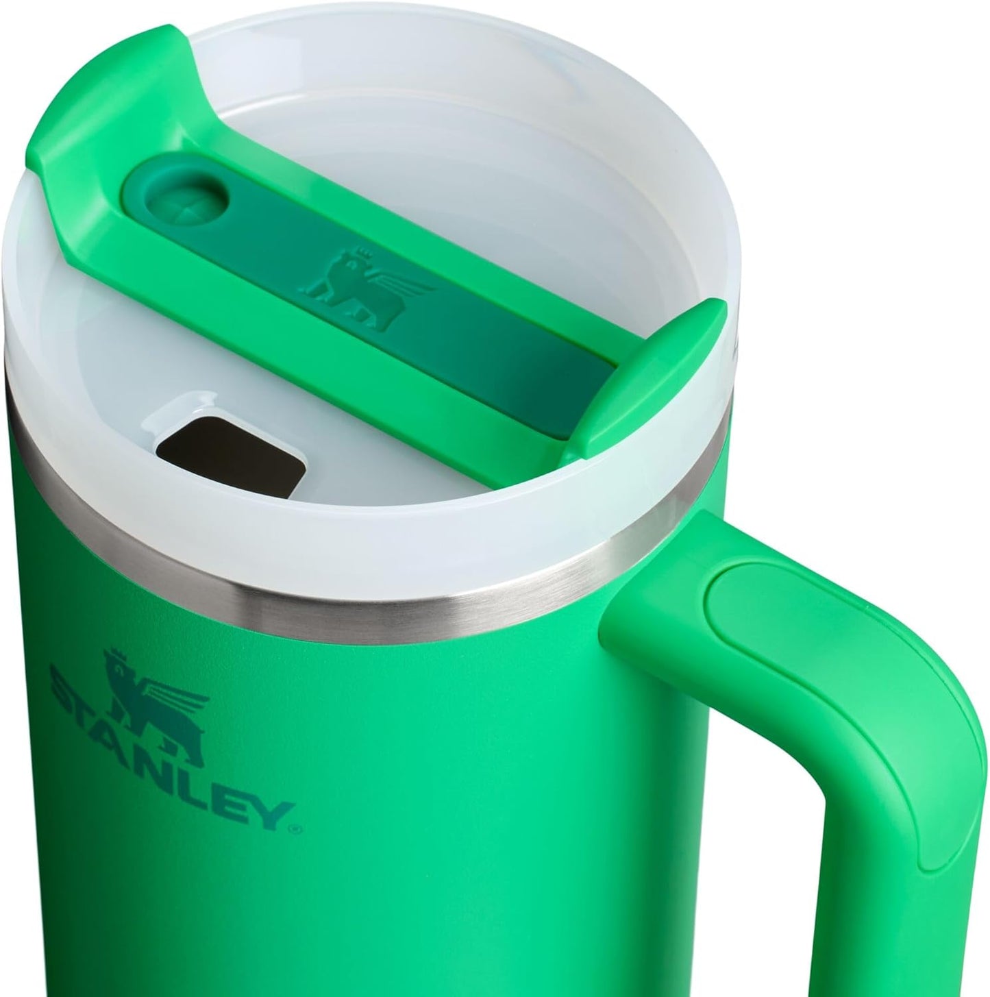 Vaso Stanley Quencher H2.0 con asa y pajita de 40 oz | Tapa Flowstate de 3 posiciones | Compatible con portavasos para viajes | Vaso térmico de acero inoxidable | Sin BPA | Arándano