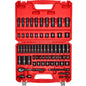 VEVOR 91-Piece 1/2" Drive Impact Socket Set, SAE (5/16" to 1-1/4") & Metric (8 to 32 mm), CR-V, Deep & Shallow, 6 Point, Ratchet Handle, Universal Joint, Adapters, Extension Bars (3, 5, 10 in)