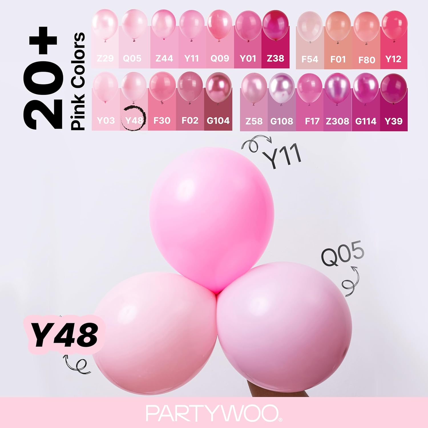 PartyWoo Light Pink Balloons 100 pcs Different Sizes of 36 18 12 10 5 Inch Pastel Baby Pale Pink Balloon Arch Kit Garland for Baby Shower Valentine's Day Princess Birthday Party Decorations Pink-Y48