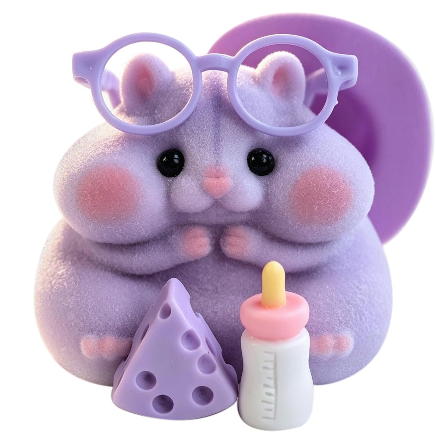 Handmade Taba Squishy Hamster Toy, Cute Squishy Hamster Fidget Toy, Realistic Hamster Toy, Soft Silicone Mochi Furry Toy, Stress Relief Gift for Adults & Kids, Sensory Anxiety Plushie (Pink)