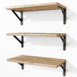 Fixwal Floating Shelves for Wall, Wood Wall Mounted Shelves for Bedroom, Bathroom, Living Room, Kitchen Storage and Decor(Brown, Set of 4, 16.5 Inch)