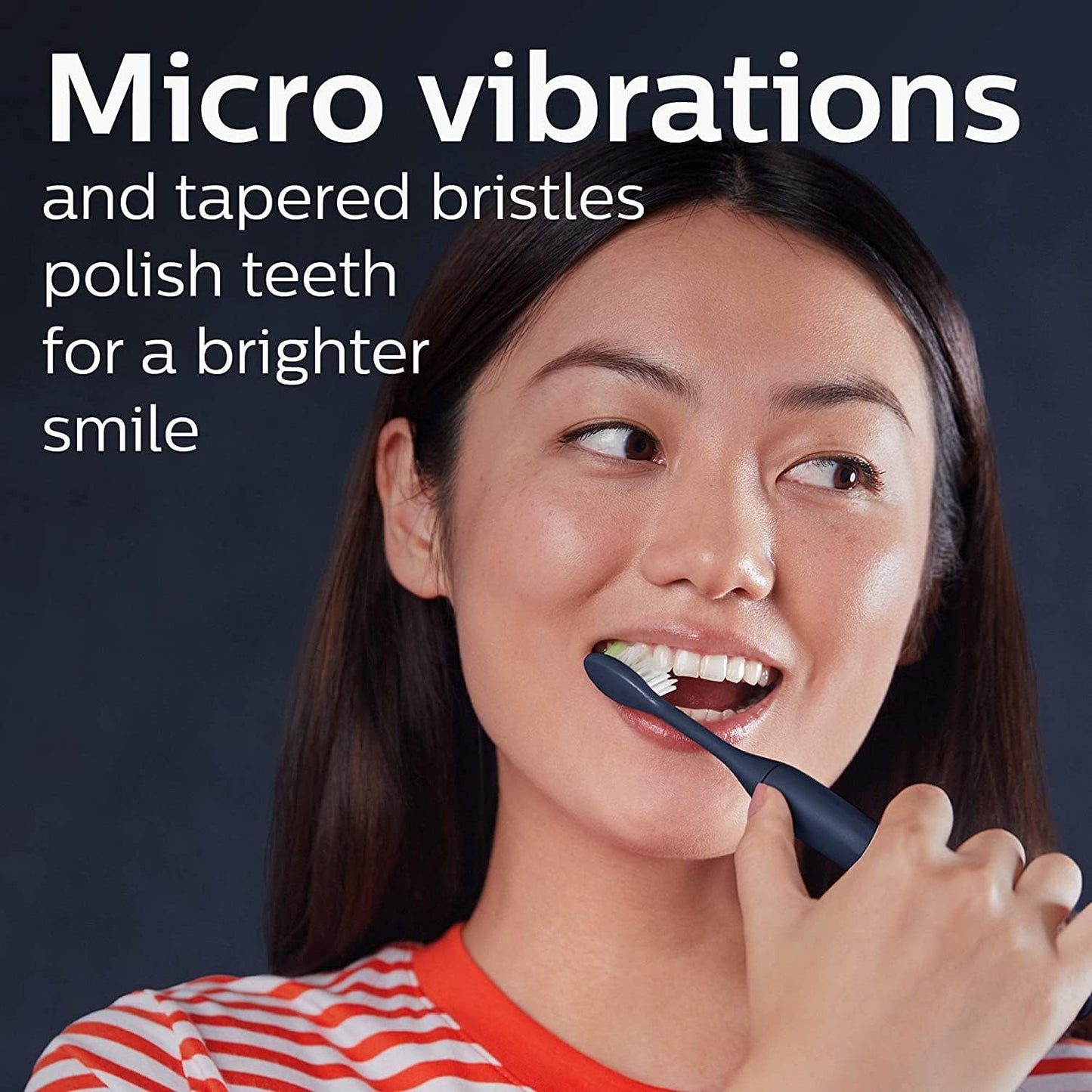 Philips One by Sonicare Ersatzbürstenköpfe, 2er-Pack, Schwarz, Kompatibel mit Philips One elektrische Zahnbürste, BH1022/06