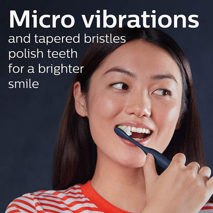 Philips One by Sonicare Ersatzbürstenköpfe, 2er-Pack, Schwarz, Kompatibel mit Philips One elektrische Zahnbürste, BH1022/06