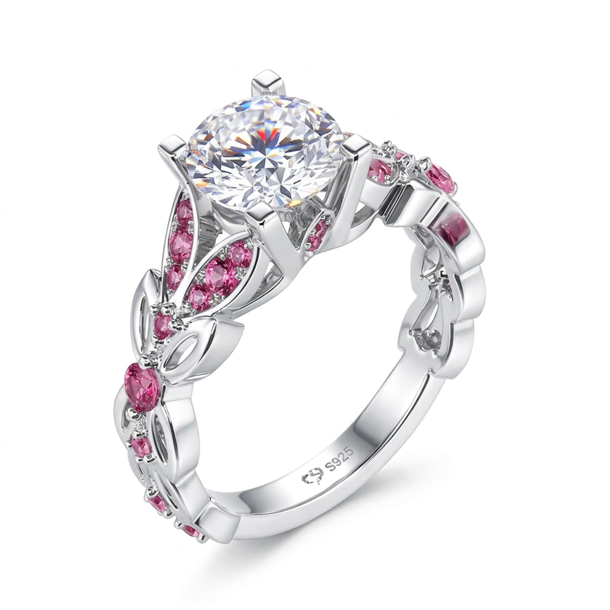 4.3 Carat Butterfly Ring 925 Sterling Silvers Crystal Ring Topaz Rings Bridal Rings Set for Women Wedding Engagement Promise With Jewelry Box
