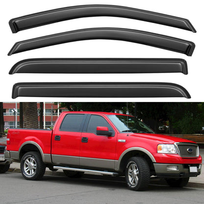 Window Visors Rain Guards for 2015-2026 Ford F150 SuperCrew & 2017-2026 F-150 Raptor F250 F350 F450 F550 Super Duty Crew Cab, Out-Channel Window Vent Deflectors Visors Shades Protectors