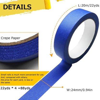 4 Rolls of Premium Painters Tape for Your Next DIY Project