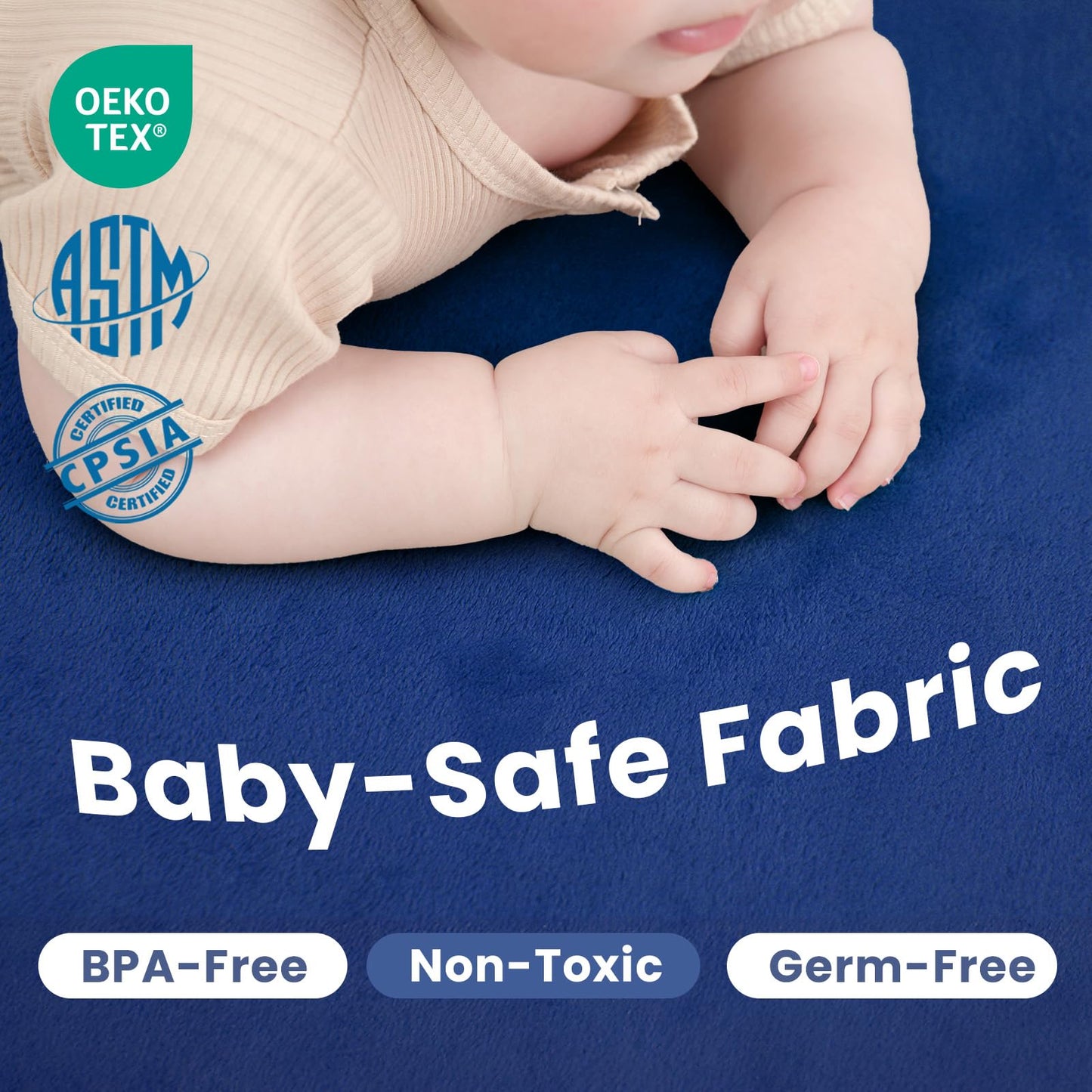 Huloo Sleep Ultra Soft Baby Spielmatte für den Boden, 3,3 cm dicke Elasti-Foam 127x127 cm Laufgittermatte für Kleinkinder, rutschfeste Rückseite, sicher zum Krabbeln und für die Bauchlage, Tatami-Stil (Dunkelgrau)