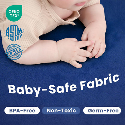 Huloo Sleep Ultra Soft Baby Spielmatte für den Boden, 3,3 cm dicke Elasti-Foam 127x127 cm Laufgittermatte für Kleinkinder, rutschfeste Rückseite, sicher zum Krabbeln und für die Bauchlage, Tatami-Stil (Dunkelgrau)