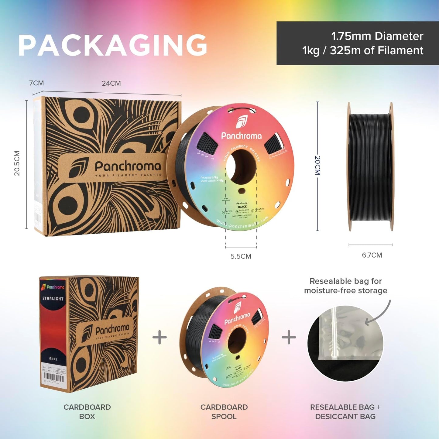 Polymaker Panchroma Mattes PLA Filament, Holzkohlschwarz 1.75mm 1kg 3D-Druck Filament, Früher Polyterra Matt, Passend für die meisten FDM 3D-Drucker, 1kg Spule (2.2lbs)