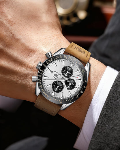 BY BENYAR Uhren für Herren Analog Quarz Chronograph 30M Wasserdicht Leuchtend Großes Zifferblatt Herren Armbanduhren Business Arbeit Sport Freizeit Mode Designer Uhr Elegantes Geschenk für Herren