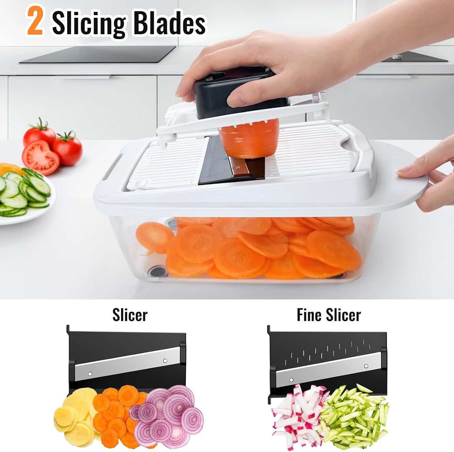 8 Blade All-in-1 Vegetable Chopper Mandoline Slicer