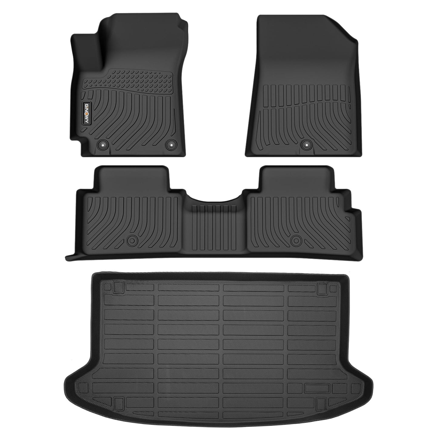 GINOWY-Floor Mats for Toyota 4Runner 1996-2002,1st+2nd Row,TPE All Weather Car Mats Custom Fit Rubber Floor Liners Car Accessories for Toyota 4Runner