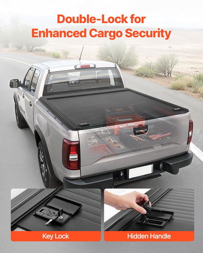 VEVOR Weiche aufrollbare Ladeflächenabdeckung, kompatibel mit 2019–2024 Dodge Ram 1500 Classic, 2003–2025 Ram 2500 3500, passend für 1,95 m (6 Fuß 4 Zoll/76 Zoll) Ladefläche, PVC-Abdeckung mit Aluminiumlegierungsstangen