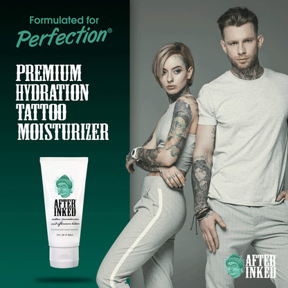 After Inked Tattoo Aftercare Lotion – Moisturizing Balm for Inked Skin, As Seen on INK MASTER – Hydrating Cream with Grape Seed Oil, Skin Nourishment & Daily Maintenance– 3 Fluid oz Tube (12-Pack)