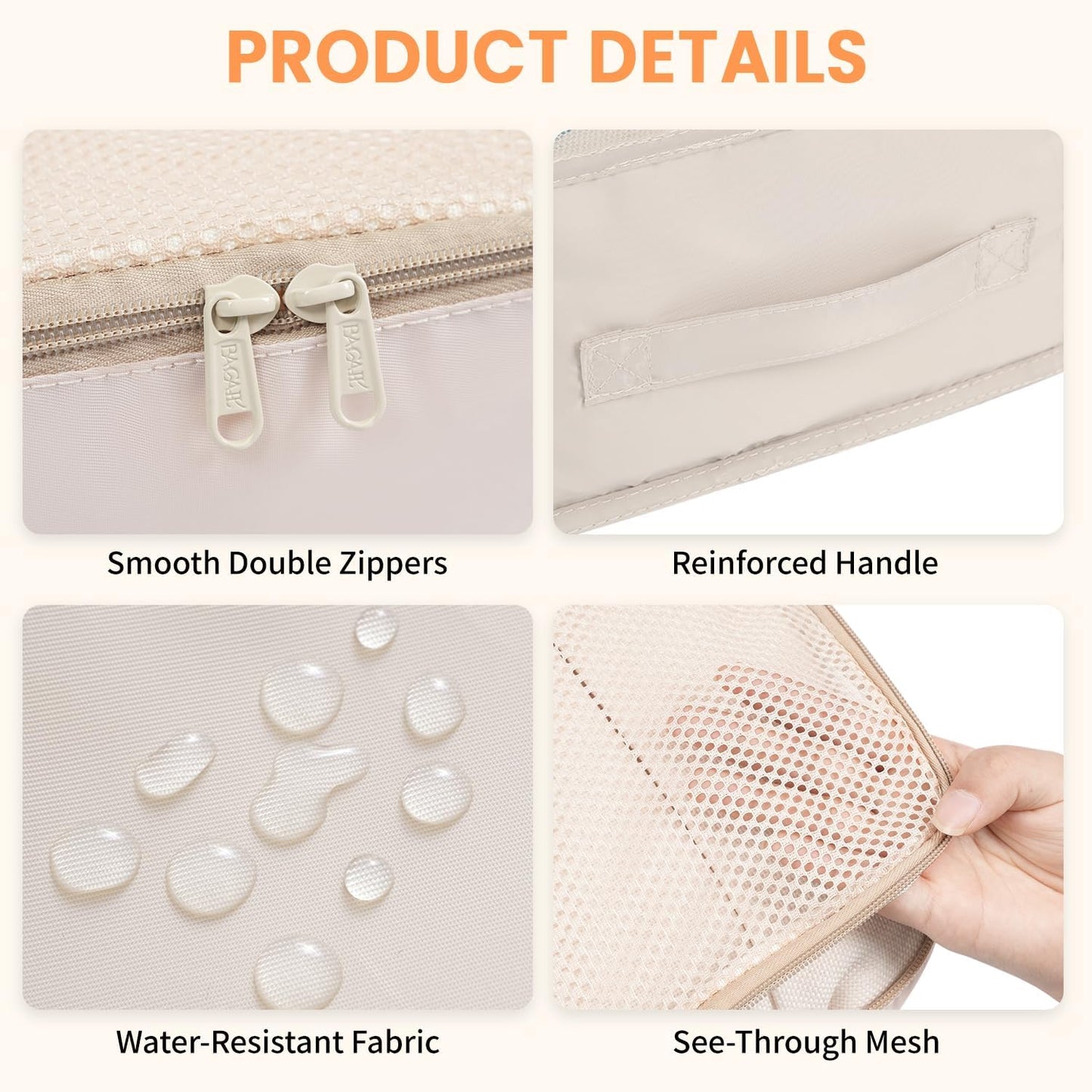 BAGAIL 8er Set Packwürfel Gepäckorganizer für Reisezubehör