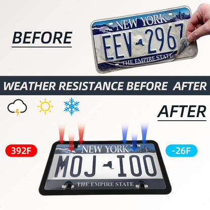 2er Pack Auto Getönte Nummernschildabdeckungen Rahmen Schild Combo - Unzerbrechliche Getönte Nummernschildabdeckung Passend für Alle Standard US-Kennzeichen, Blasen-Design Nummernschildhalter mit Schrauben & Kappen (Schwarz)