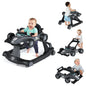 BABY JOY 4-in-1 Baby Walker, Foldable Activity Walker with Adjustable Height & Speed, Music, Lights, Anti-Rollover, Toddler Push Walker, Baby Walker with Wheels for Boys Girls 6-18 Months (Pink)