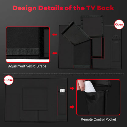 Zettum Outdoor TV Cover 58 Inch - 600D TV Cover Weatherproof & Waterproof for 55 to 58 Inch Outdoor TV, Heavy Duty TV Enclosure Protector for Outside Flat Screen TV (Size: 55"L x 6"D x 36"H)