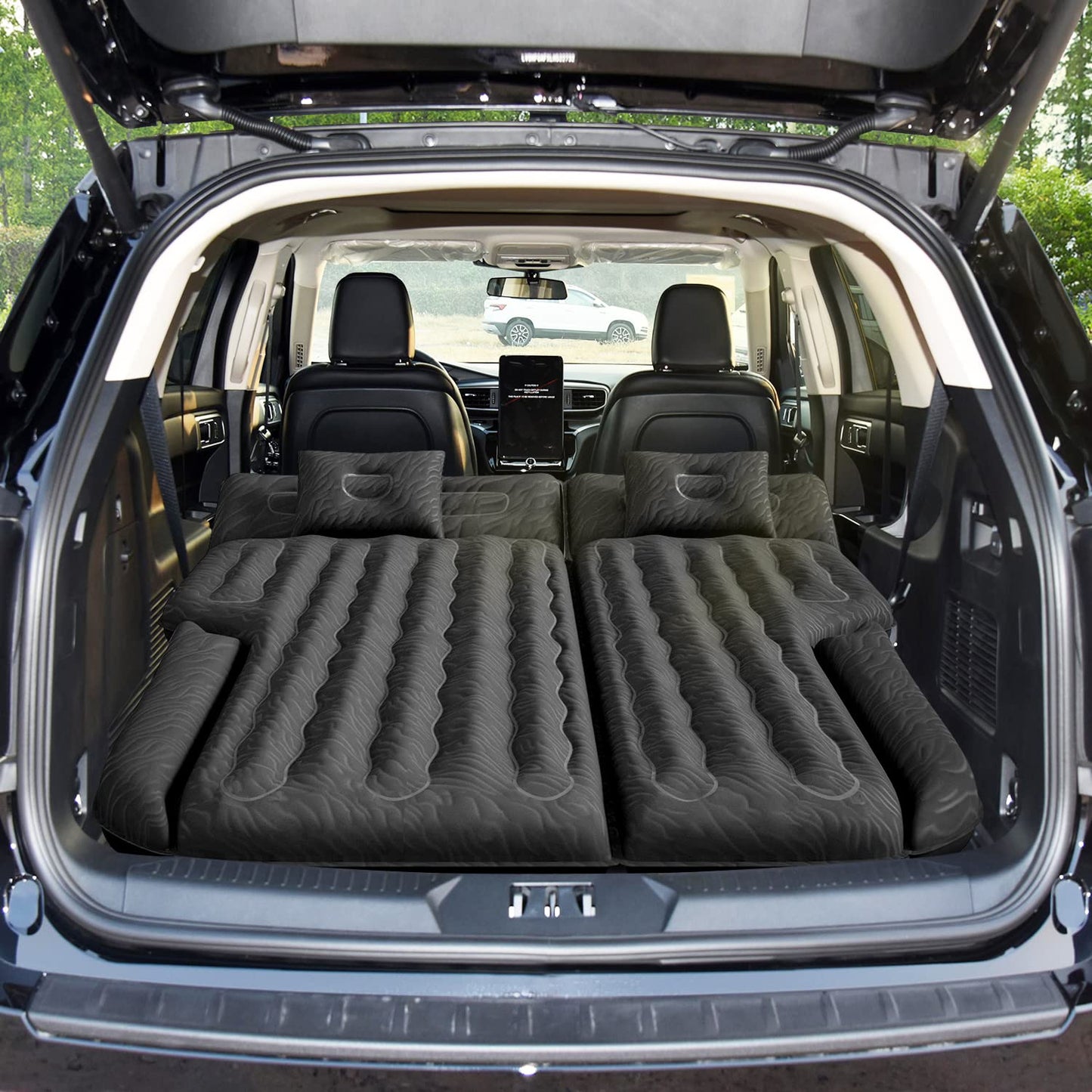 Umbrauto Car Air Mattress Backseat| Inflatable Truck Back Seat Camping Airbed for SUV Rear Seat, Blow Up Sleeping Travel Bed for Van Trunk with Pump & Pillows